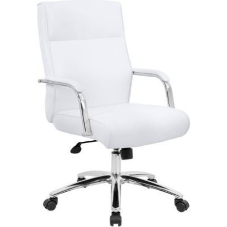 BOSS OFFICE PRODUCTS Boss Modern Executive Vinyl Conference Chair - White B696C-WT